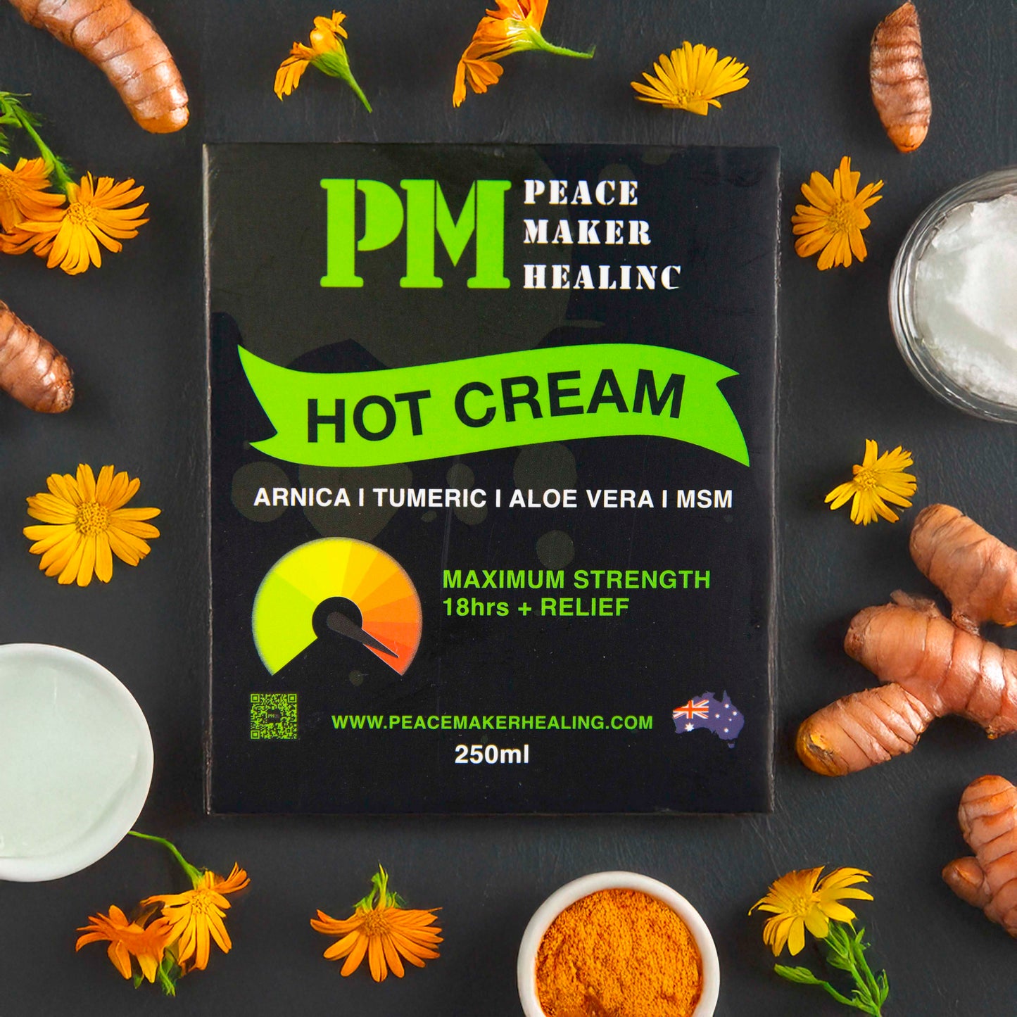 Natural Organic Hot Cream 250mls