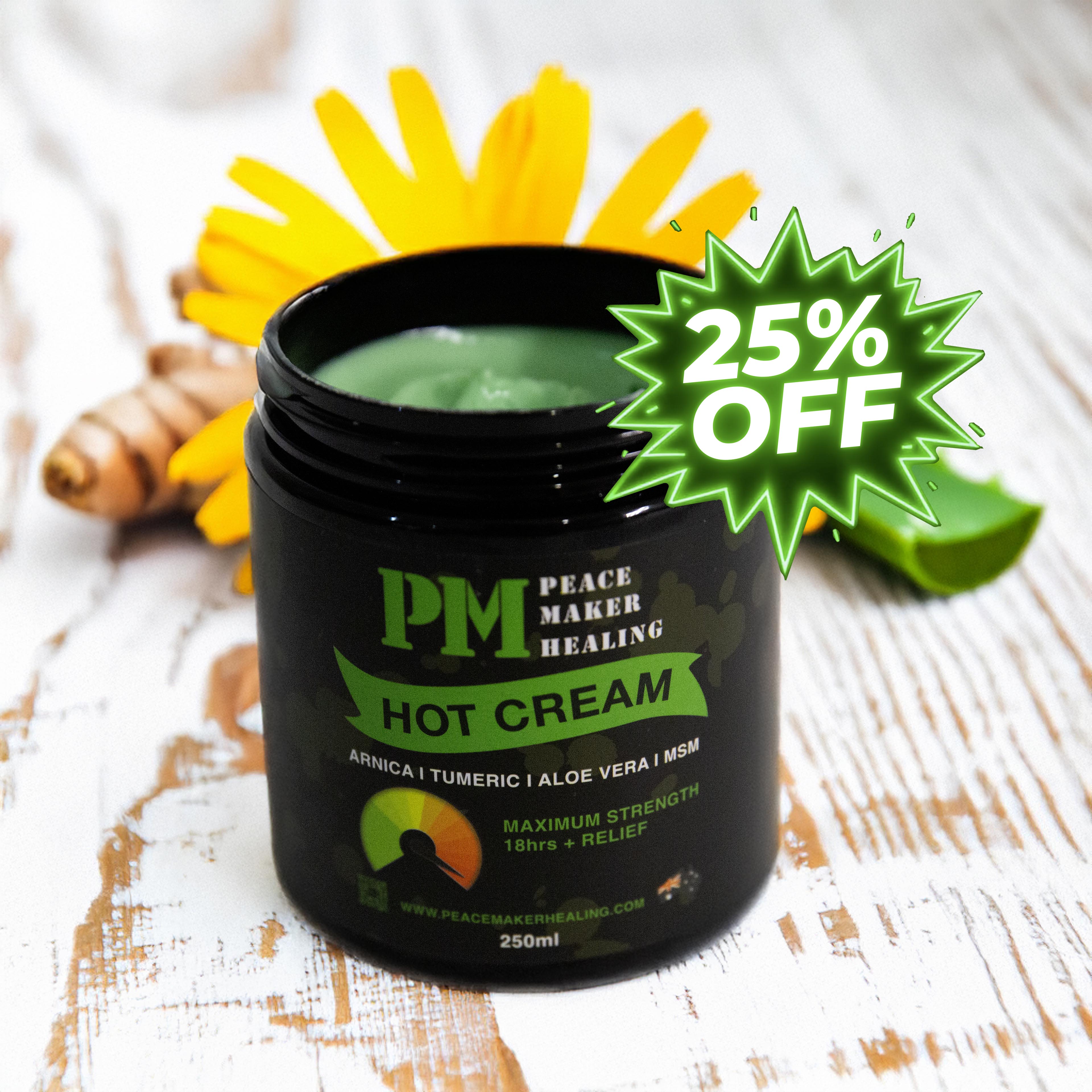 Natural Organic Hot Cream 250mls