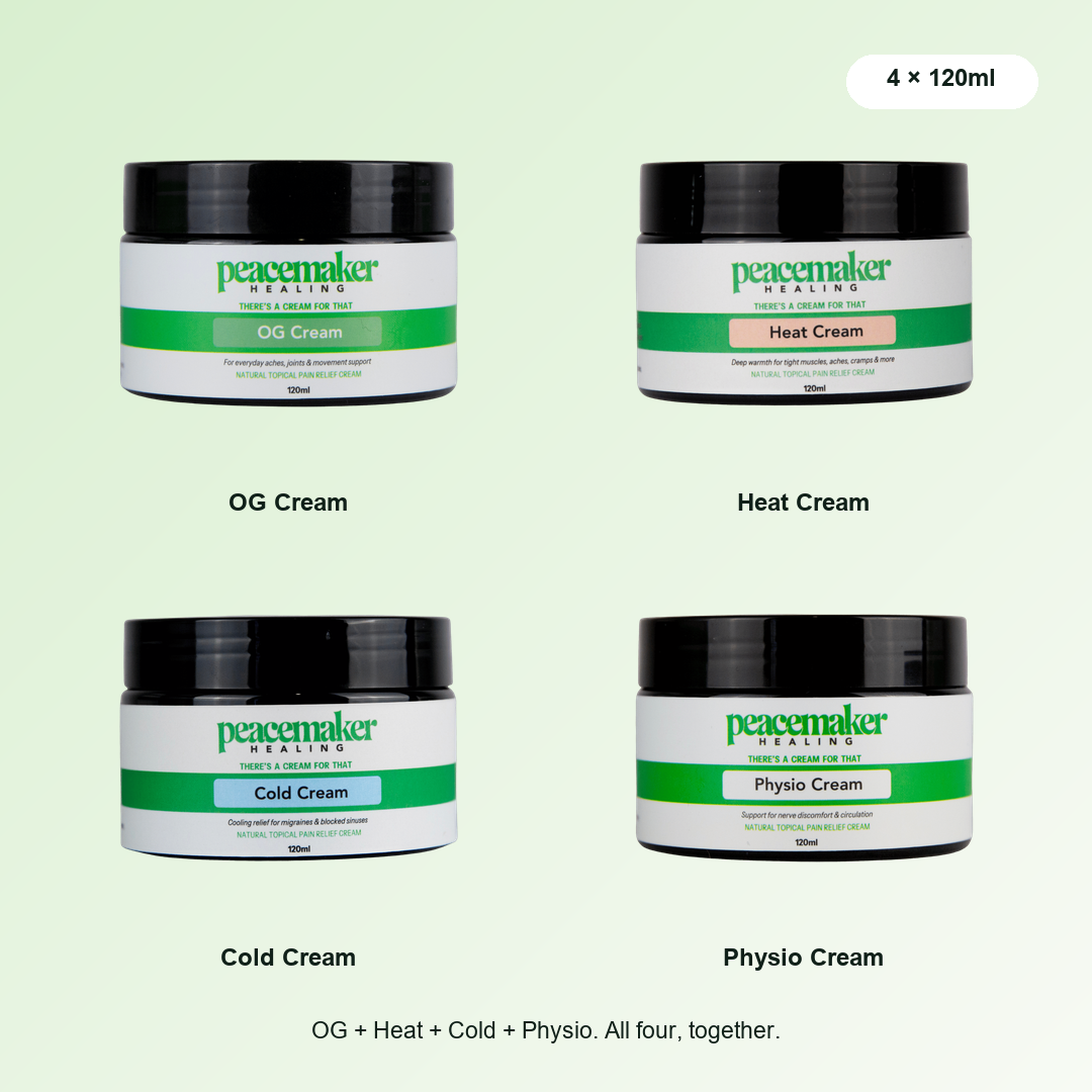 Peacemaker Healing Starter Pack - OG, Heat, Cold and Physio creams 120ml