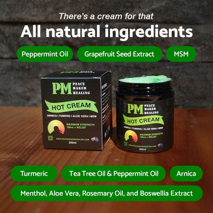 Natural Organic Hot Cream 250mls